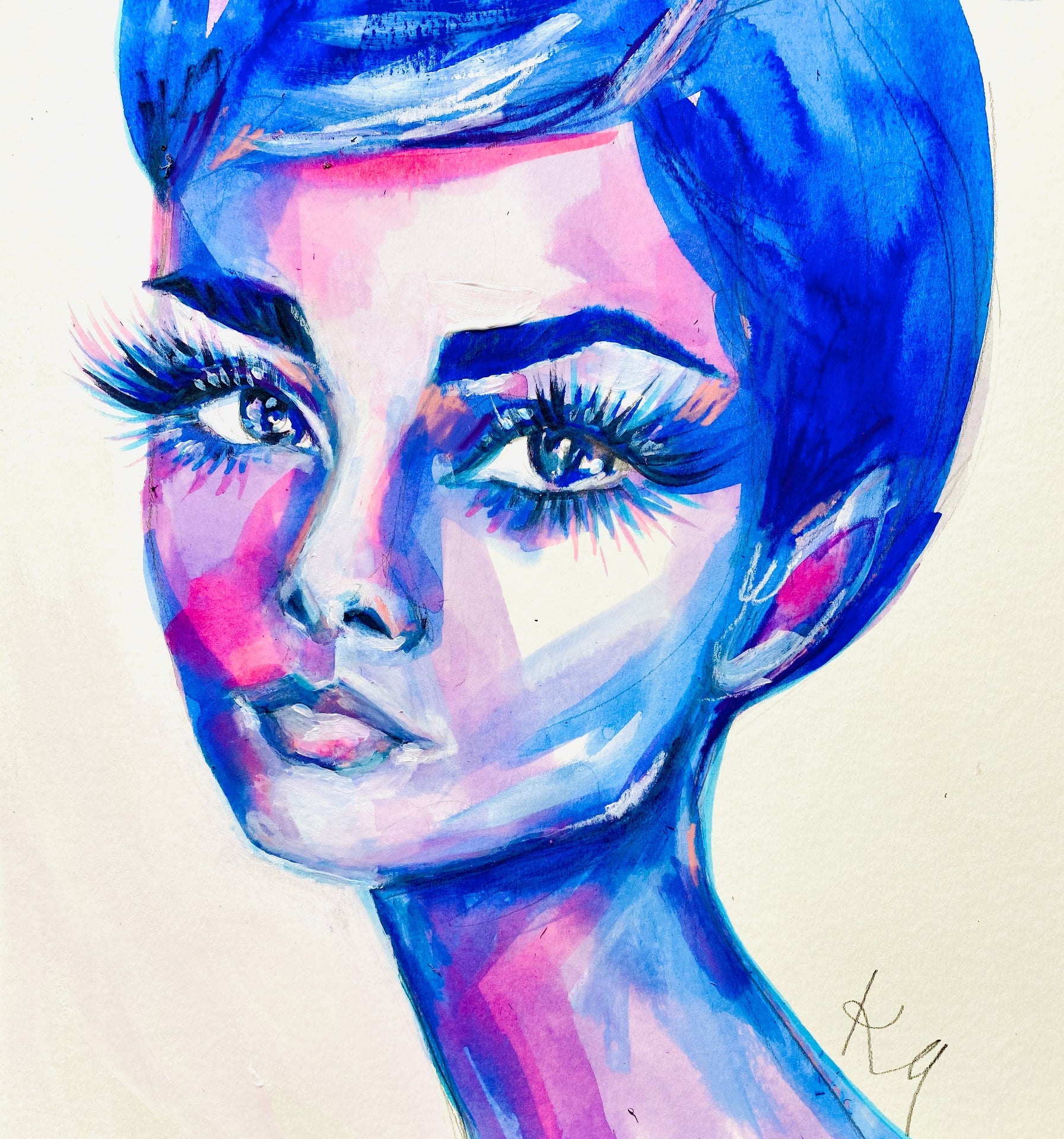 Blue Audrey Print