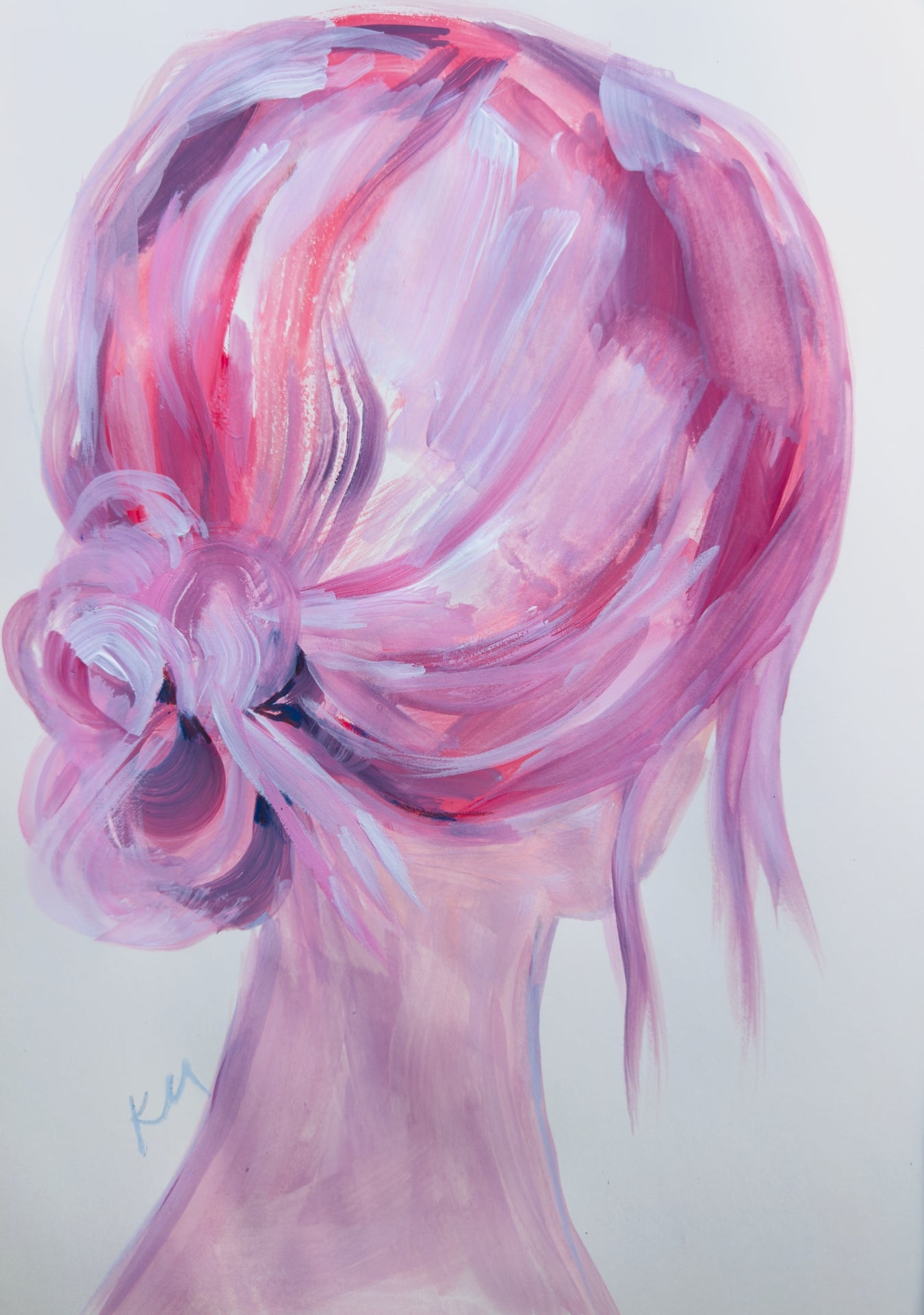 Fall Hair Pink Print