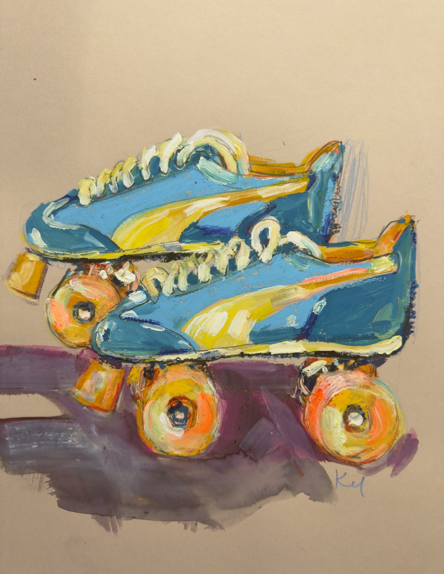 Blue Rollersneakers Print