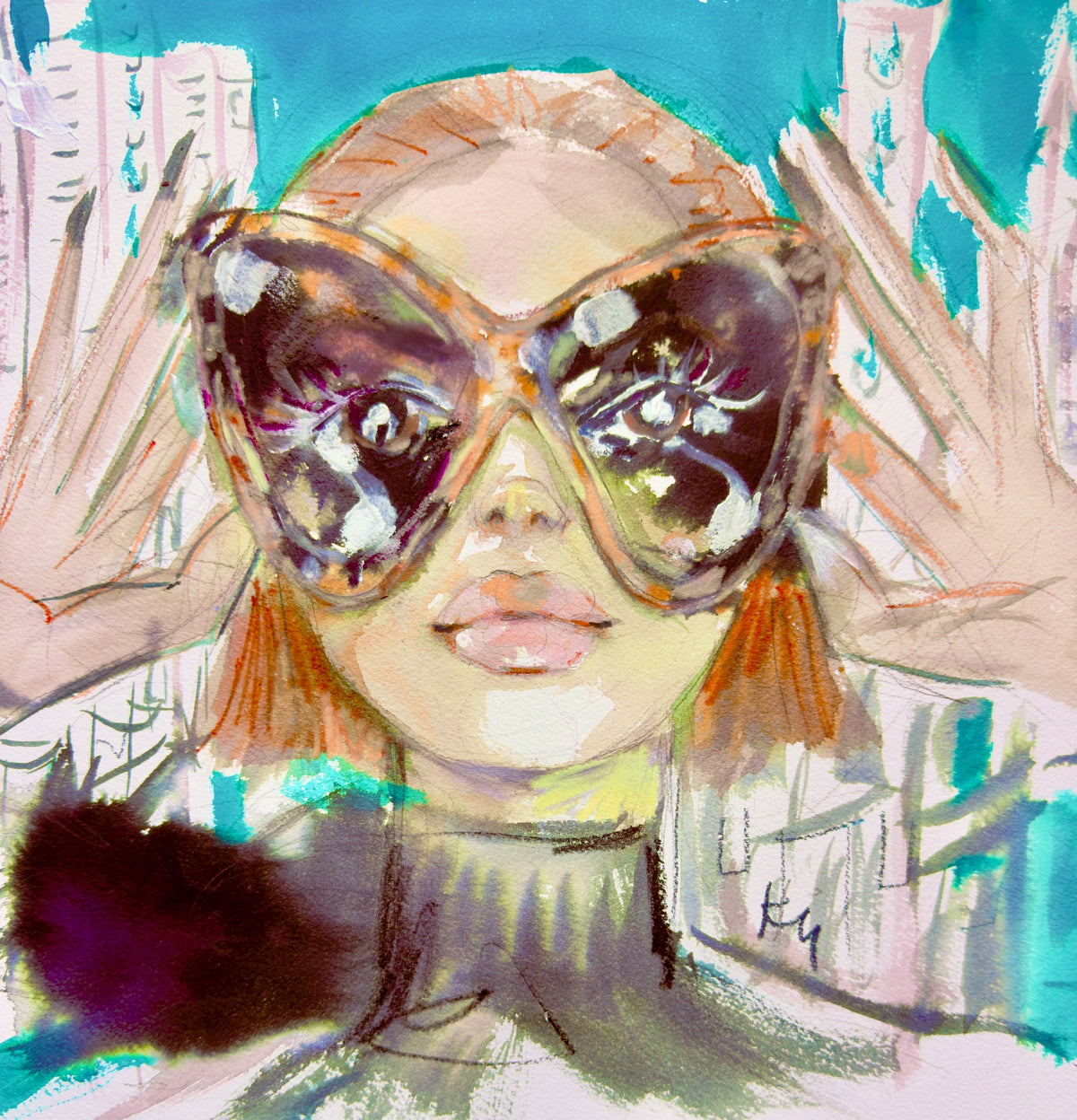 Fashion Week Glasses Print