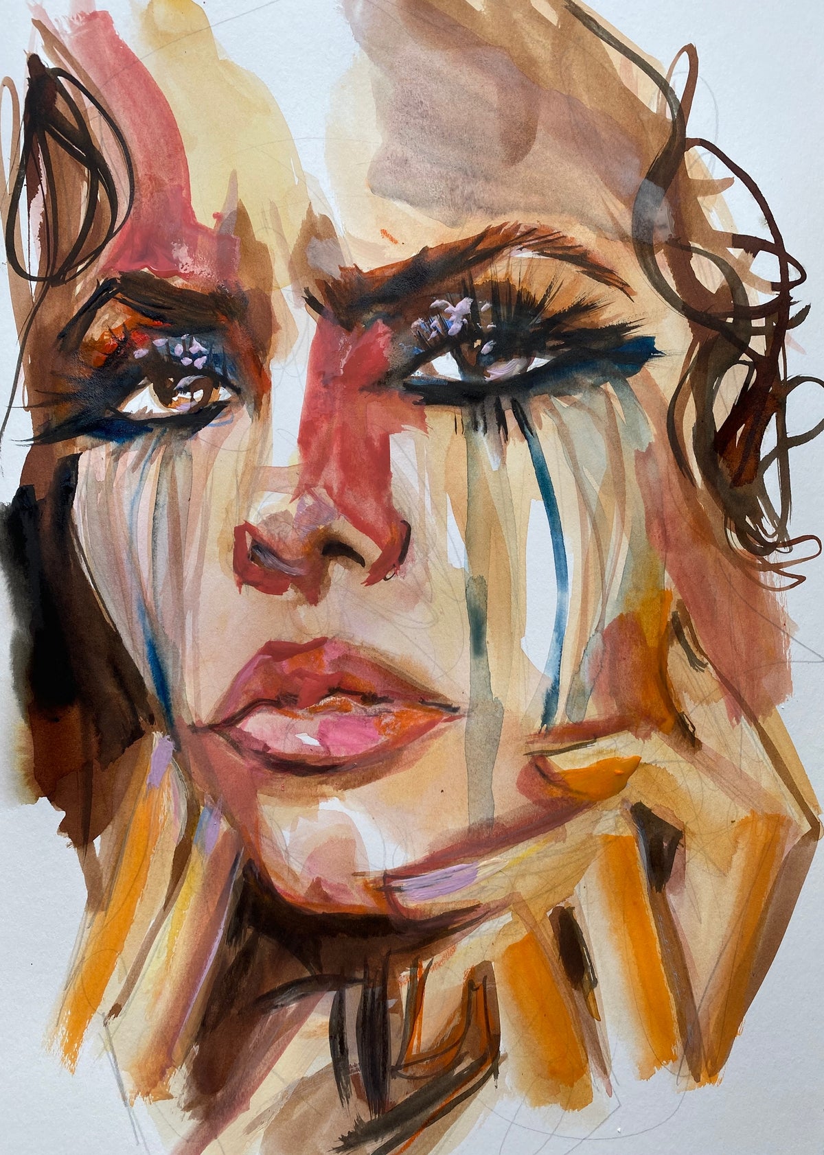 Glitter Tears Print