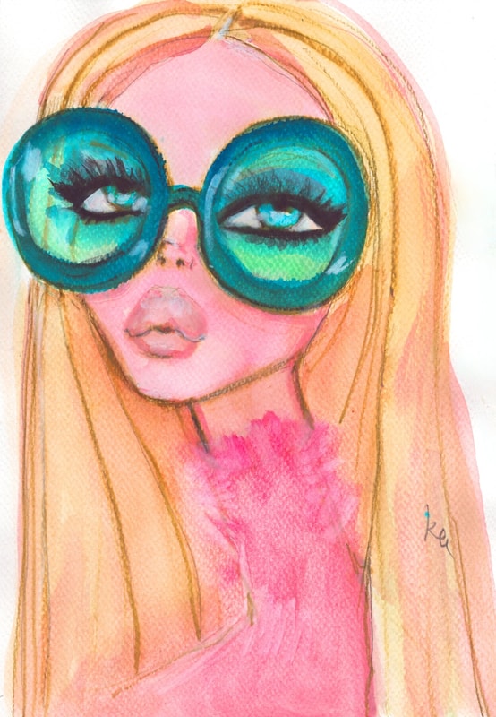 Fuzzy Pink Sweater Print