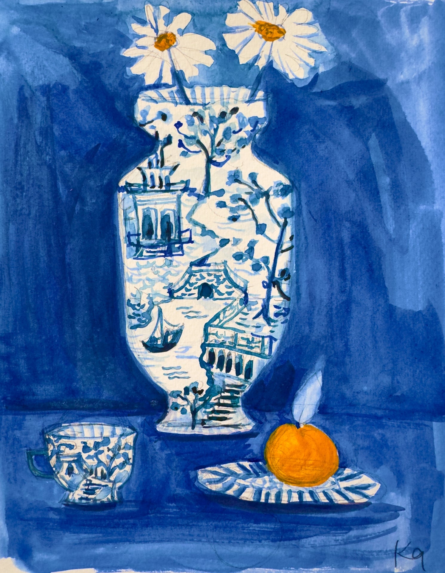 Blue Vase Print