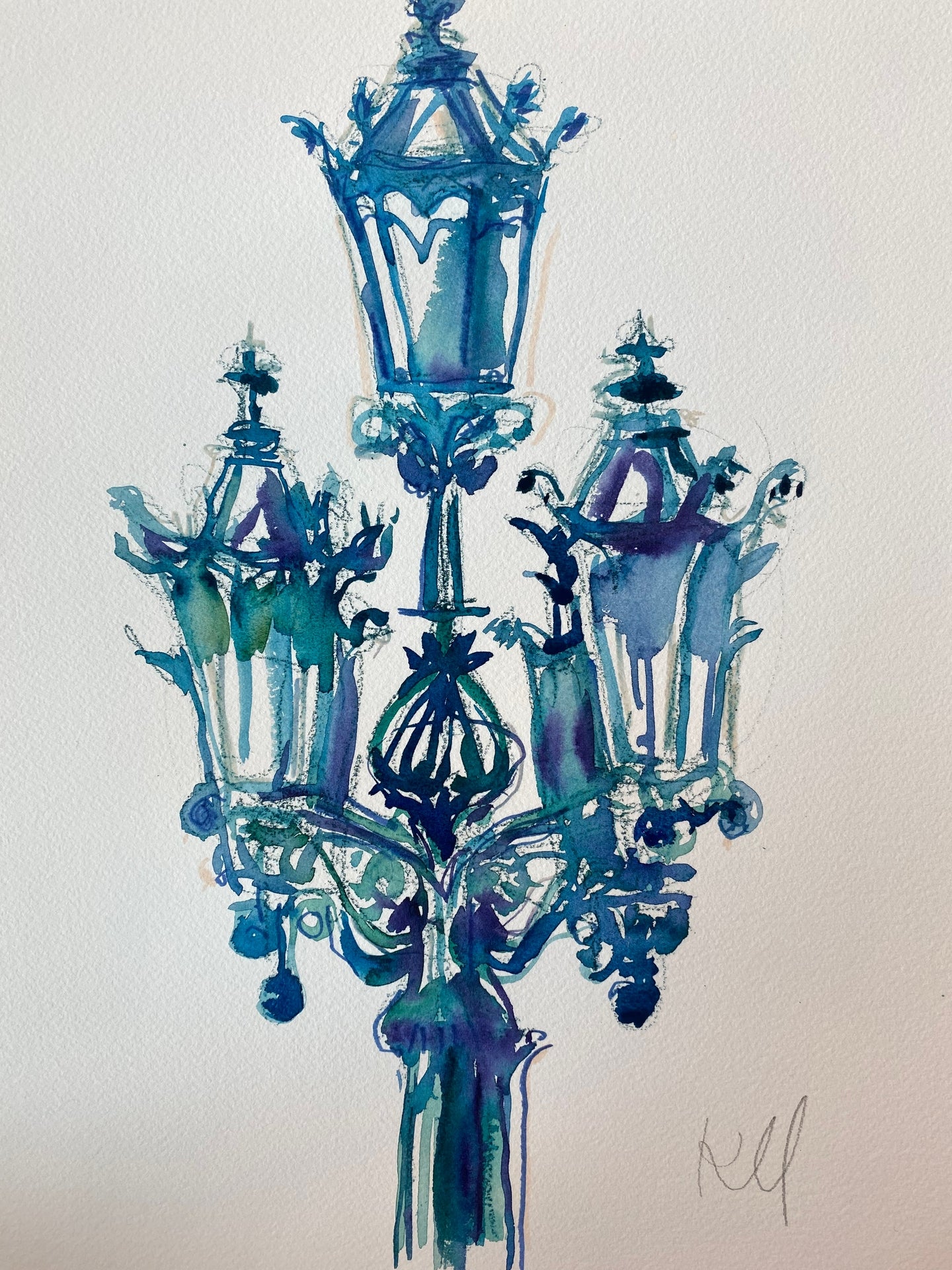 Blue Streetlamp Print