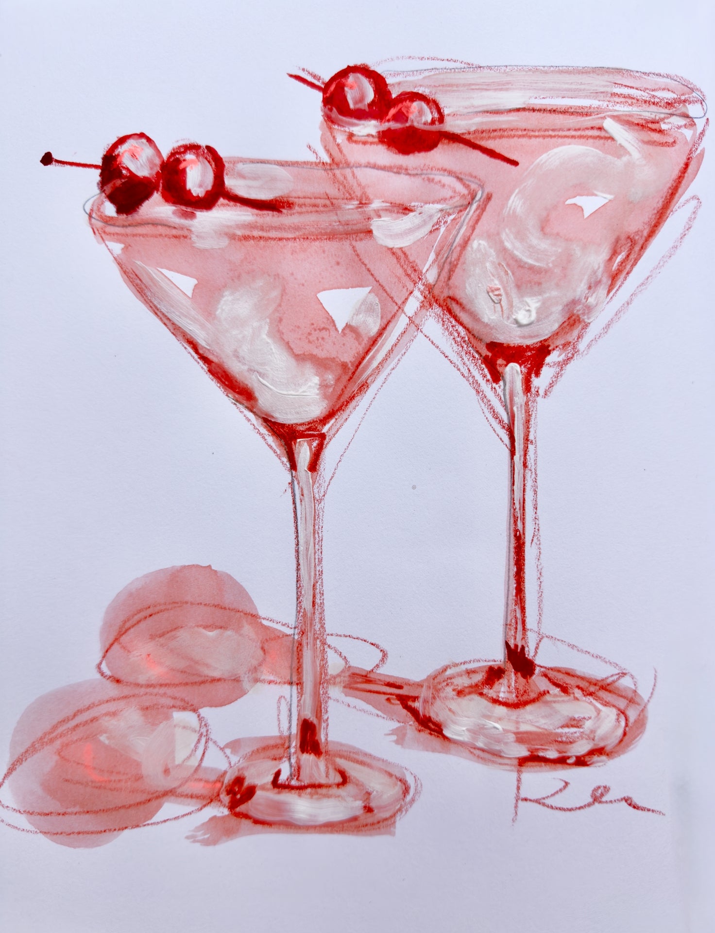 Red Martini Print