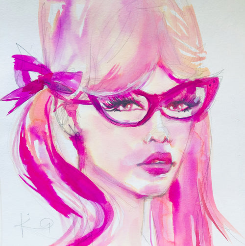 Pink Glasses Bardot Print