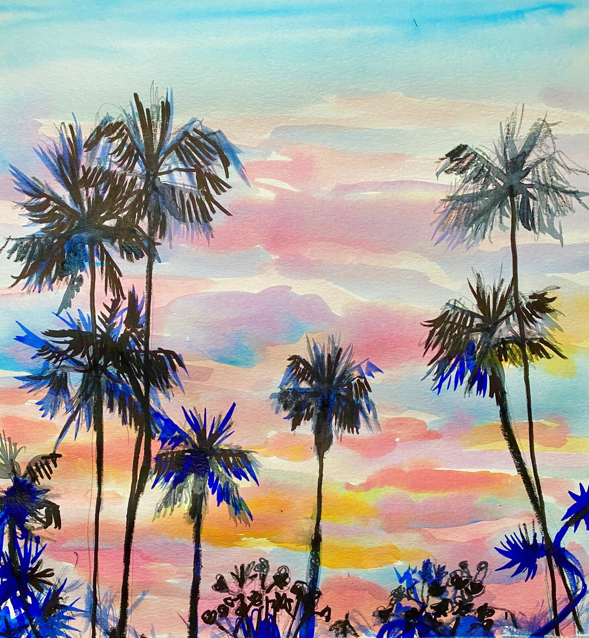 Sunset Palms Print