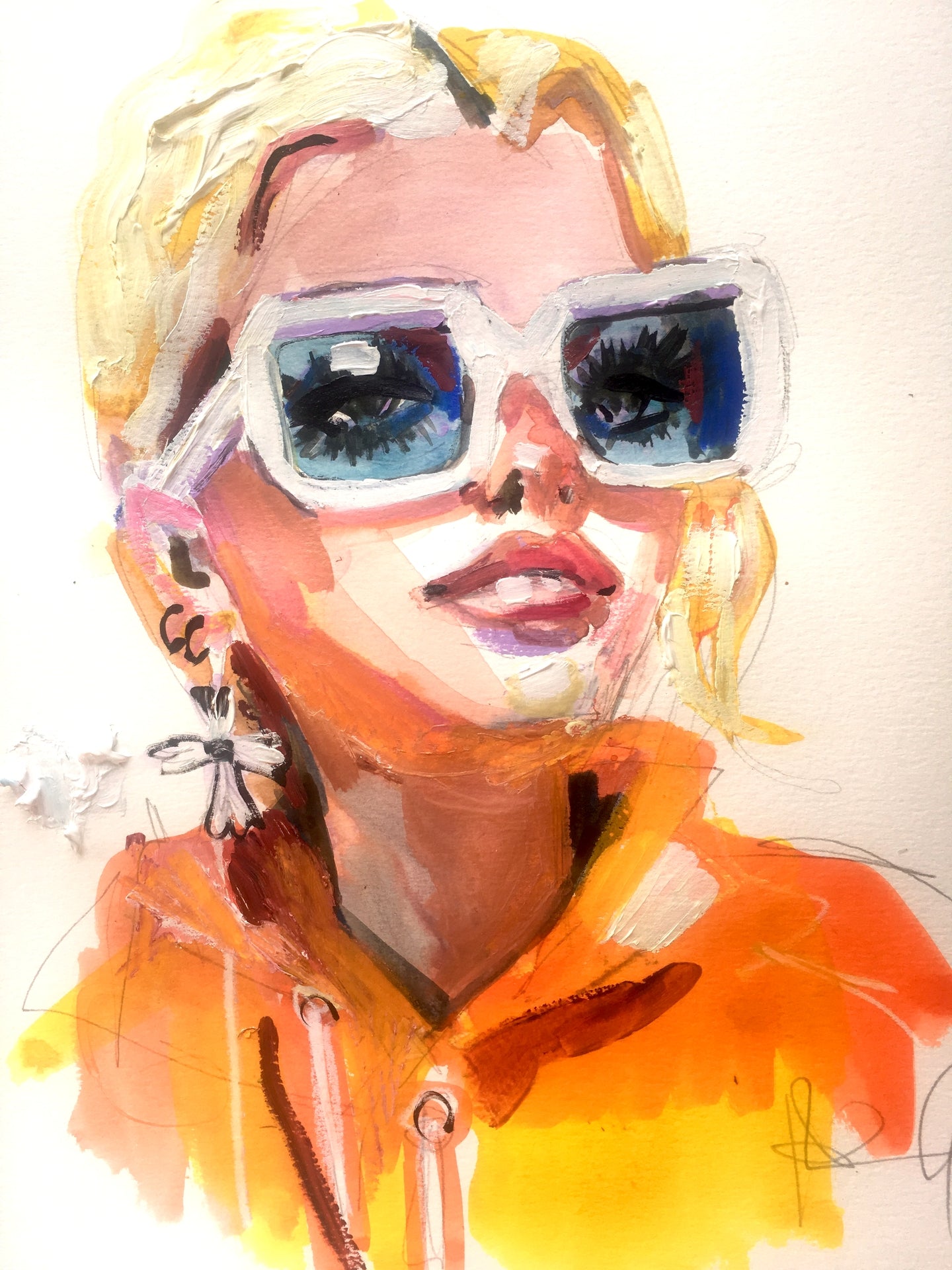 Orange Sweater Print