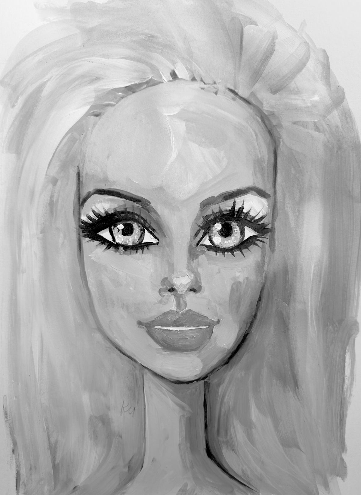 Greyscale Barbie Print