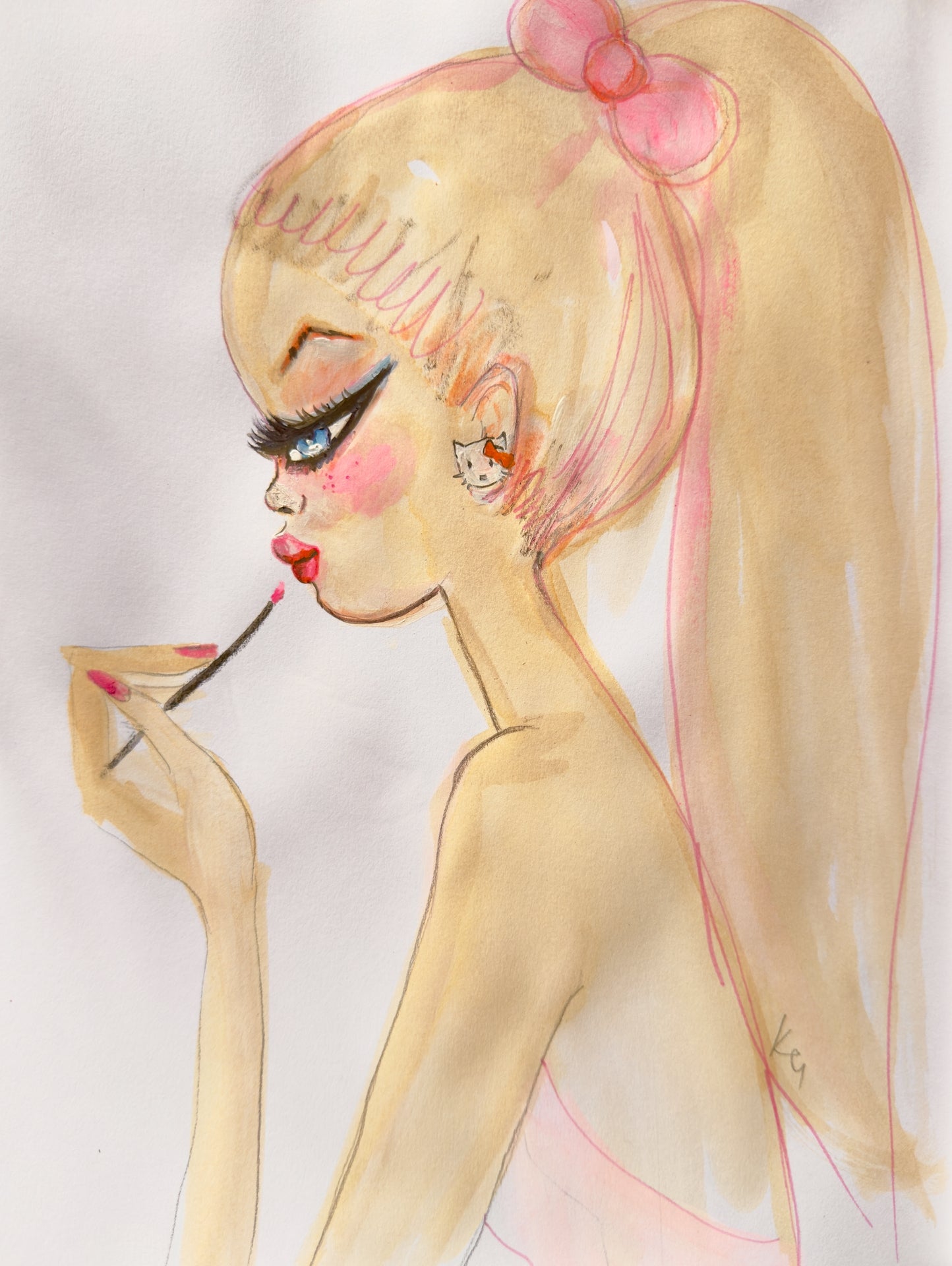Pink Lipgloss Print
