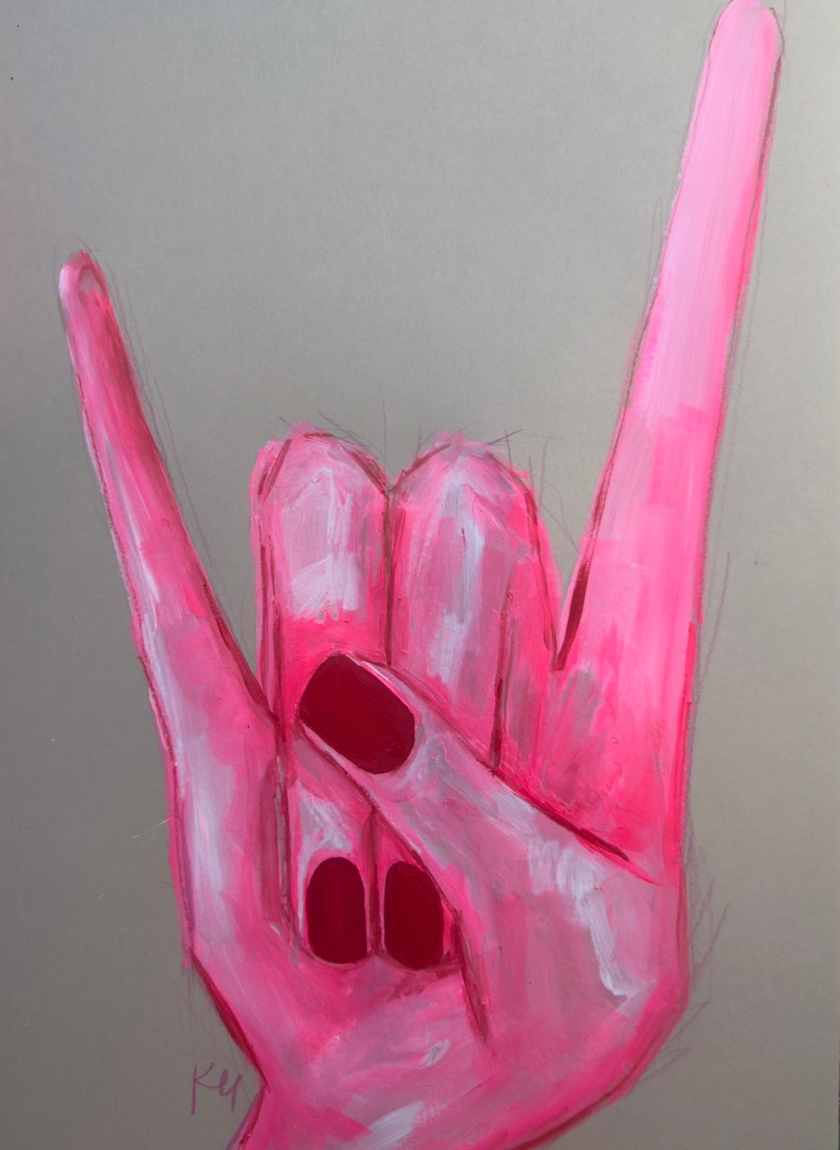 Rock on on flat pink original