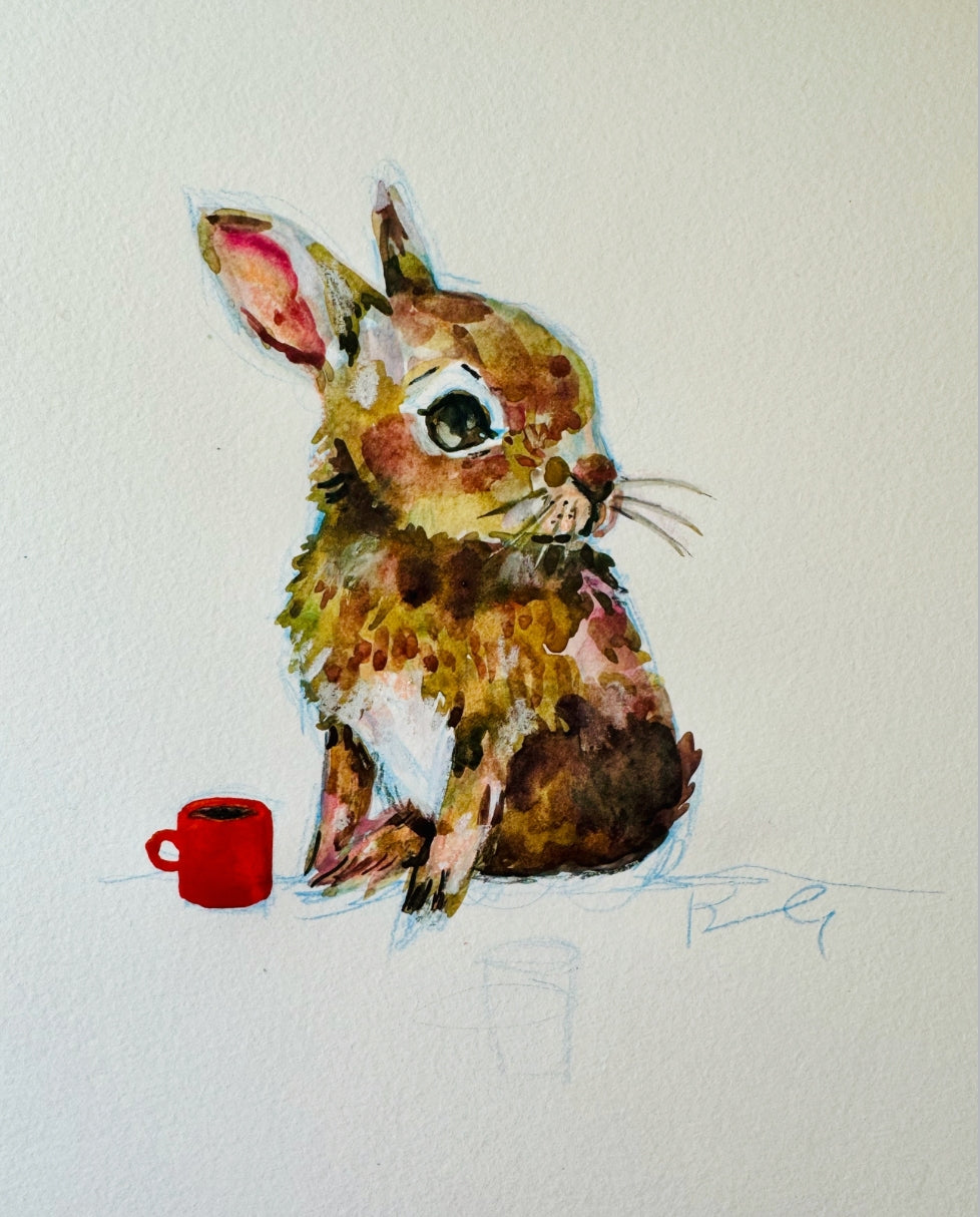 Baby Bunny Working Print