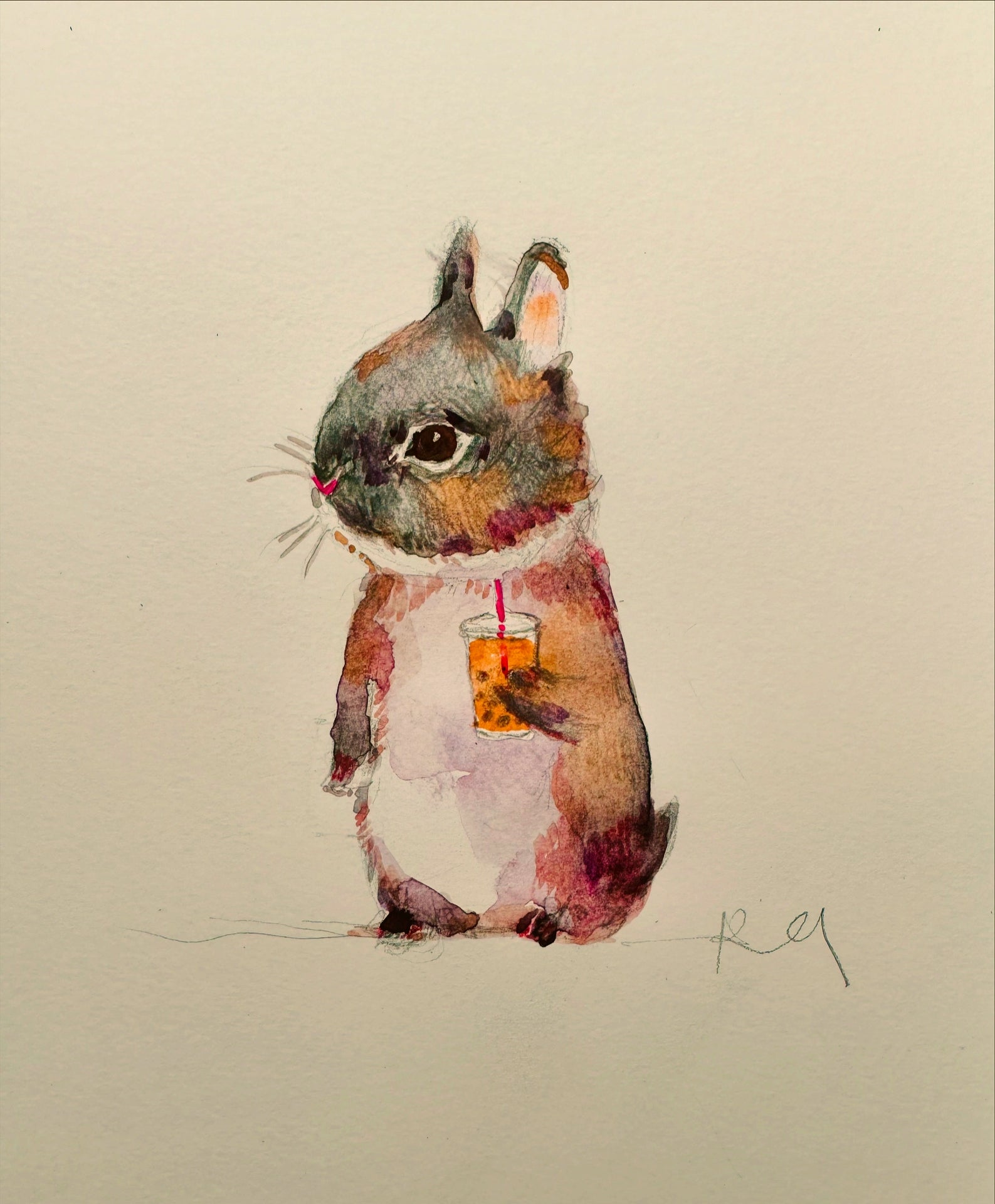 Bubbletea Bunny Print