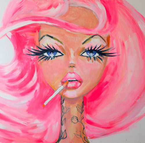 Pink Queen Barbie Print