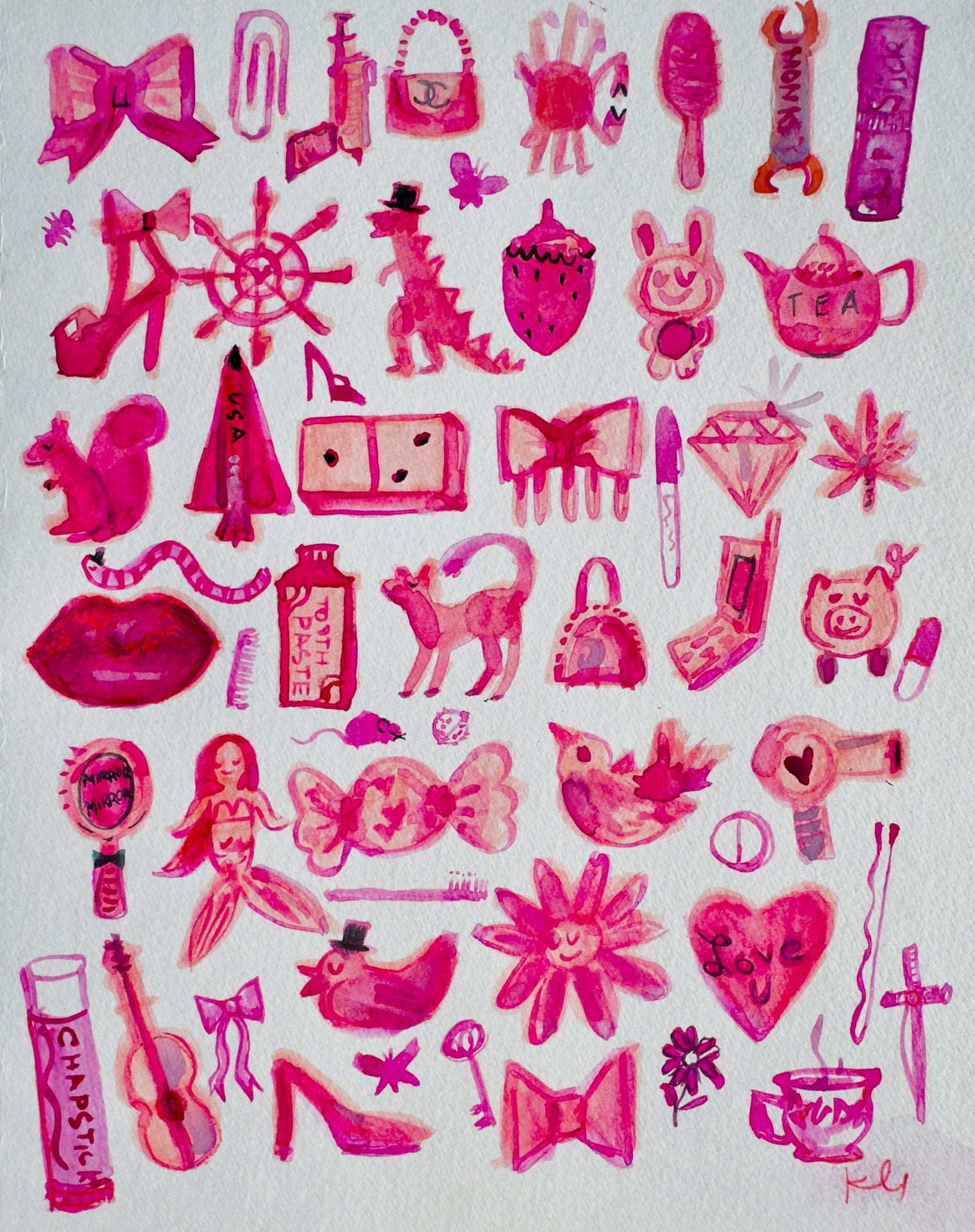 Pink Things Print