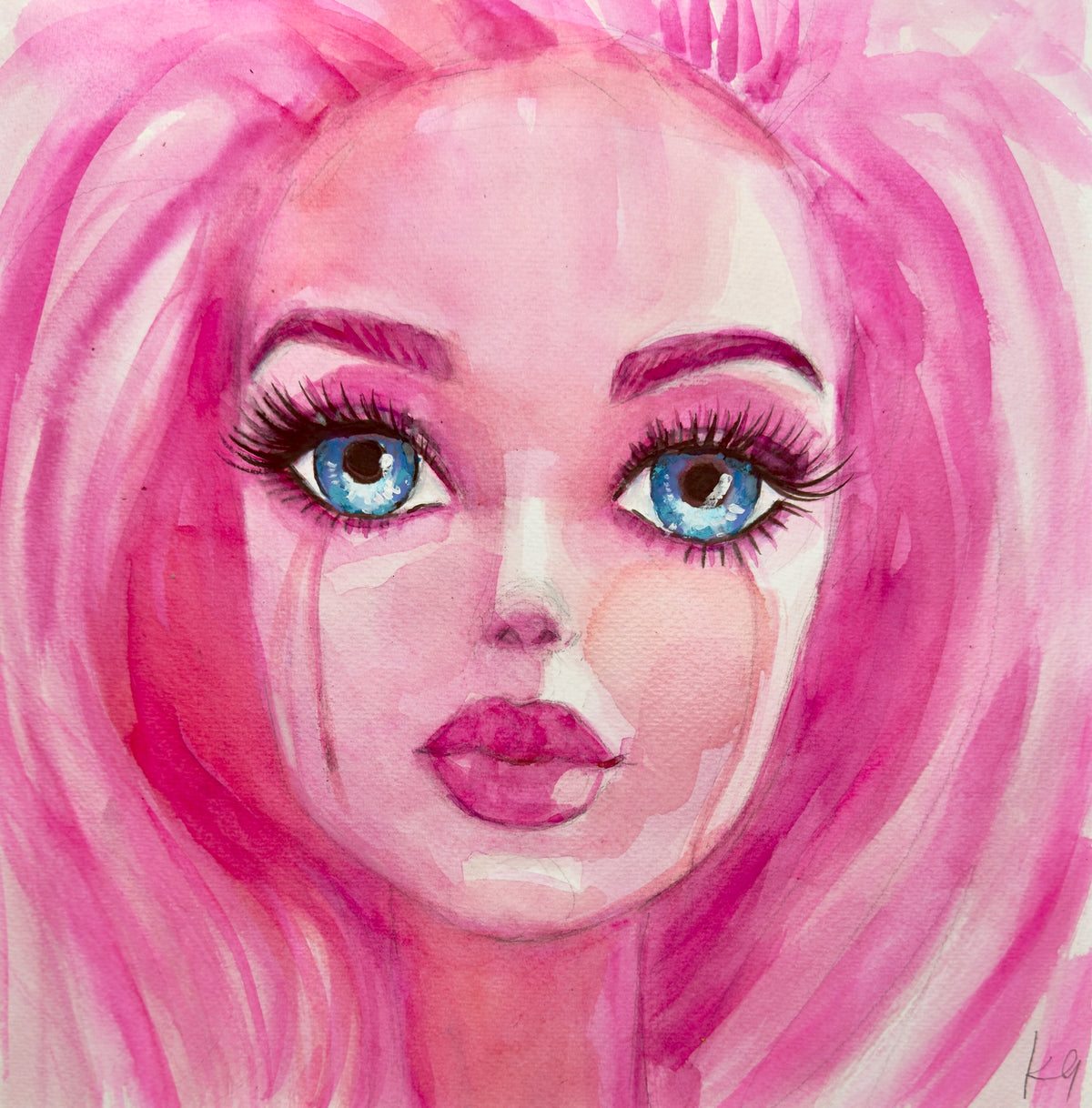 Pink Tearful Barbie Print