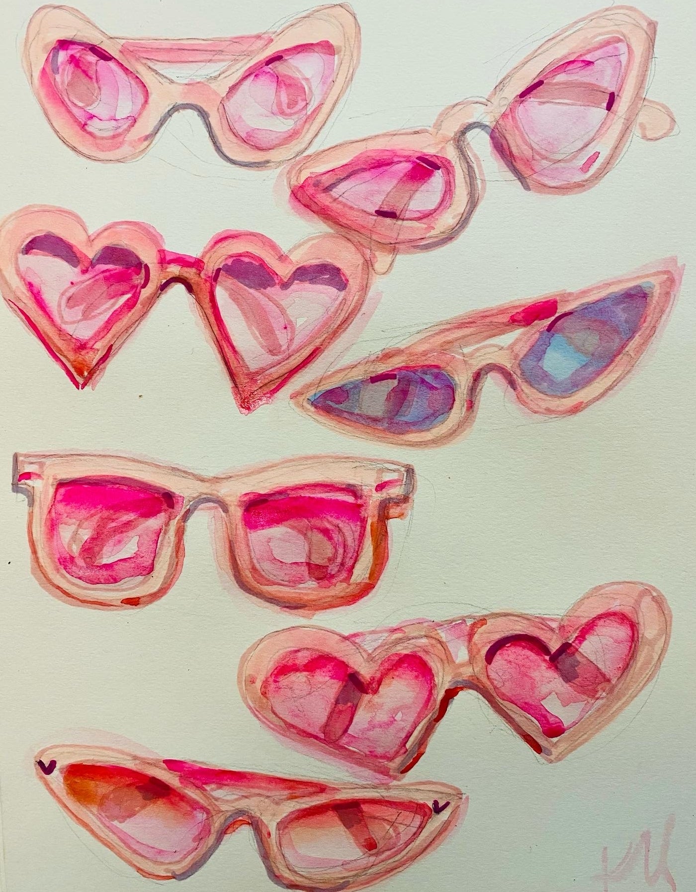 Light Pink Sunglasses Print