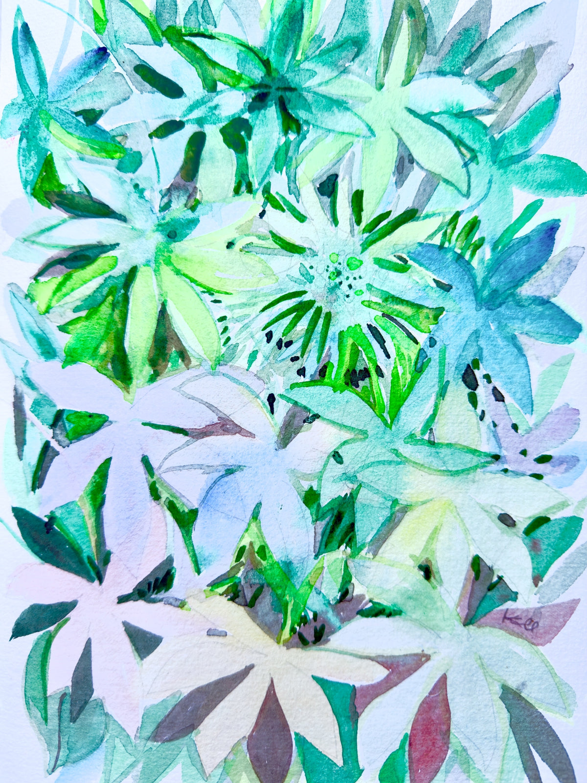 Green Leafs Print
