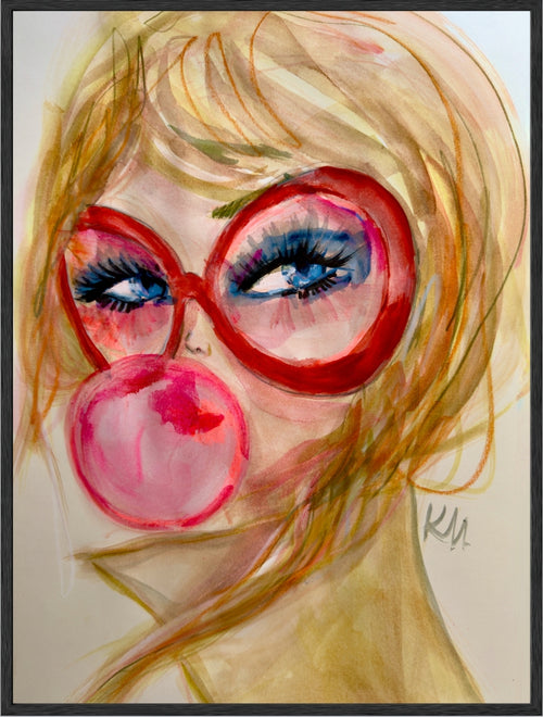 Red Glasses Bubble Frame Print